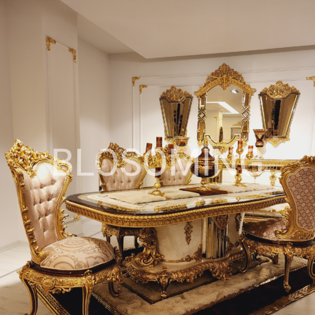 Premium Golden Hand Maded Bed Room Set