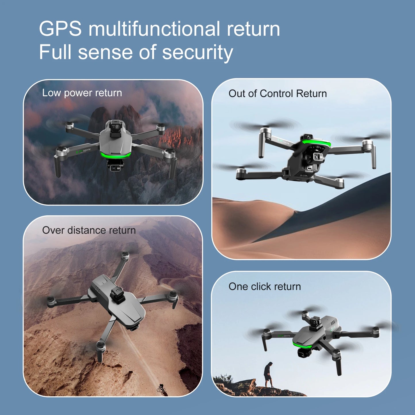 S155 Pro Max Drone 5G GPS Professional 8K HD Aerial Photography 3-Aixs-Gimbal Load 500g No/360 Obstacle Avoidance Quadrotor Dron