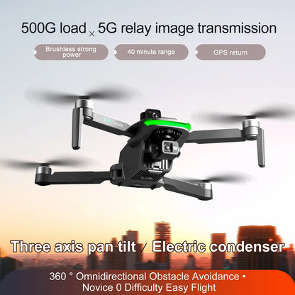 S155 Pro Max Drone 5G GPS Professional 8K HD Aerial Photography 3-Aixs-Gimbal Load 500g No/360 Obstacle Avoidance Quadrotor Dron