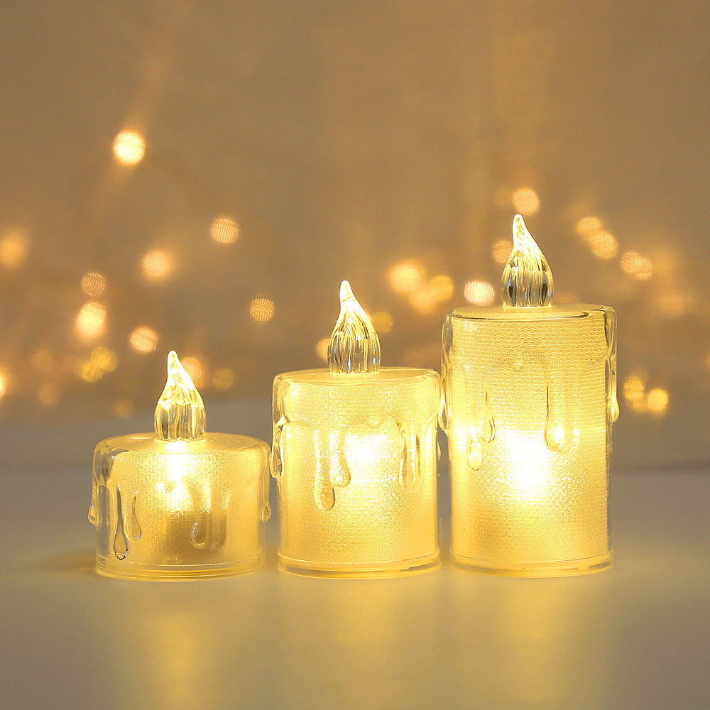 24 Pcs Led Candles Light Flameless Candle Plastic Pillar Flickering Candle Night Light Home Party Ramadan Wedding Xmas Decor