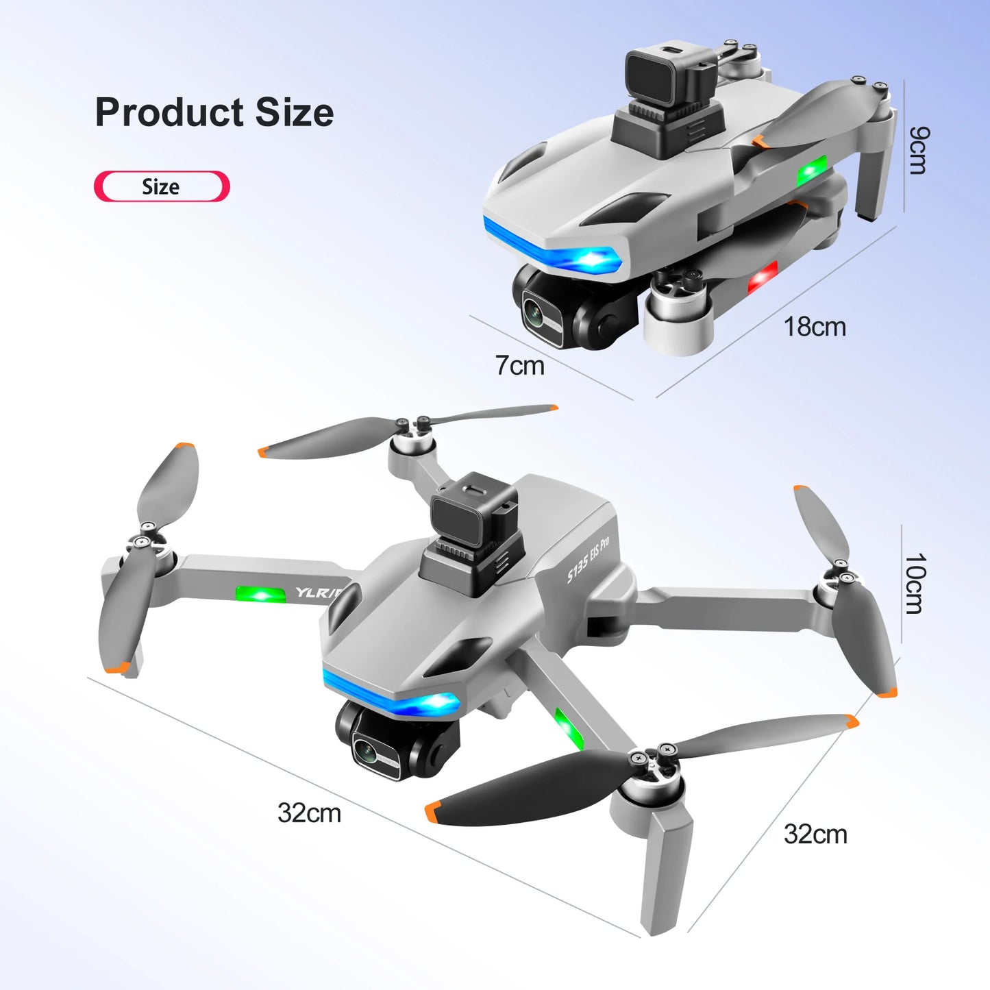 S155 Pro Max Drone 5G GPS Professional 8K HD Aerial Photography 3-Aixs-Gimbal Load 500g No/360 Obstacle Avoidance Quadrotor Dron