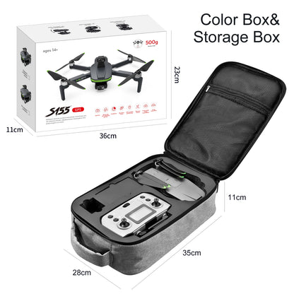 S155 Pro Max Drone 5G GPS Professional 8K HD Aerial Photography 3-Aixs-Gimbal Load 500g No/360 Obstacle Avoidance Quadrotor Dron