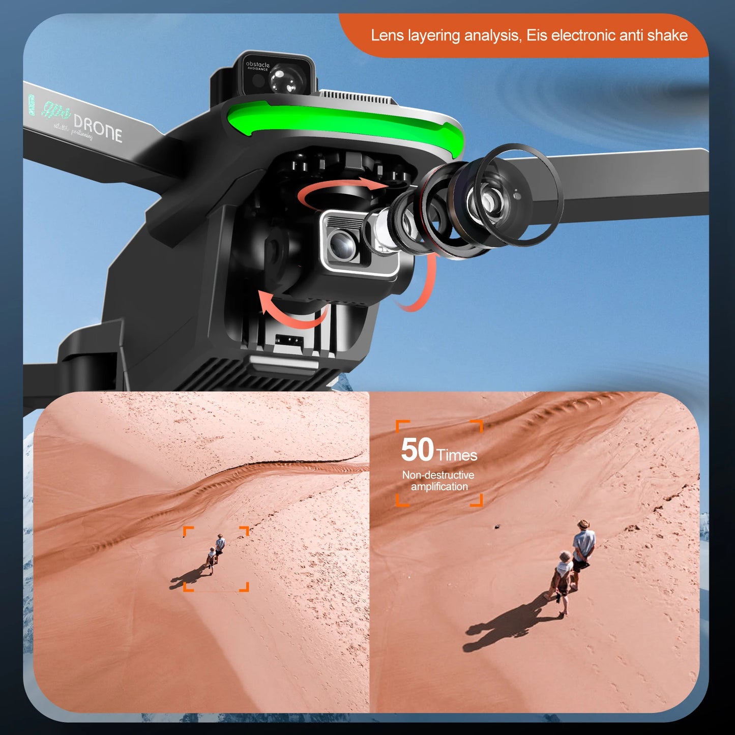 S155 Pro Max Drone 5G GPS Professional 8K HD Aerial Photography 3-Aixs-Gimbal Load 500g No/360 Obstacle Avoidance Quadrotor Dron