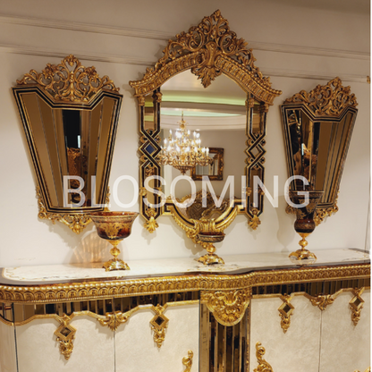 Premium Golden Hand Maded Bed Room Set