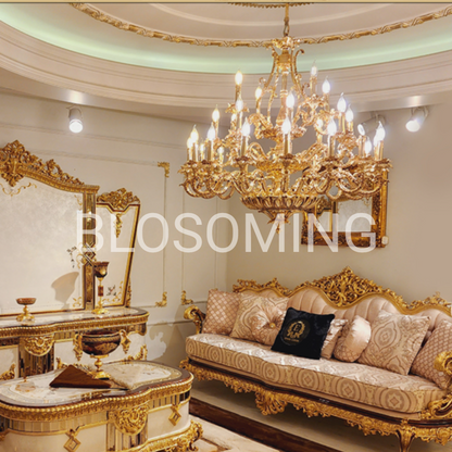 Premium Golden Hand Maded Bed Room Set