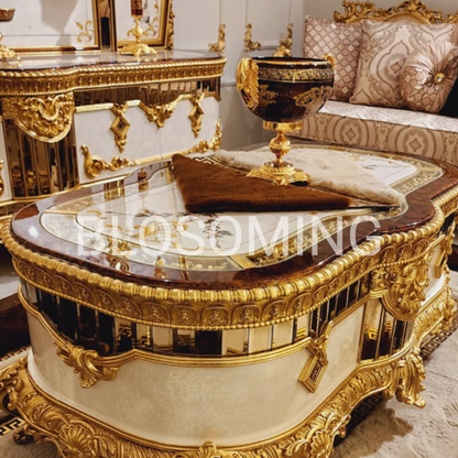 Premium Golden Hand Maded Bed Room Set
