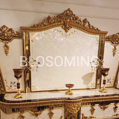 Premium Golden Hand Maded Bed Room Set