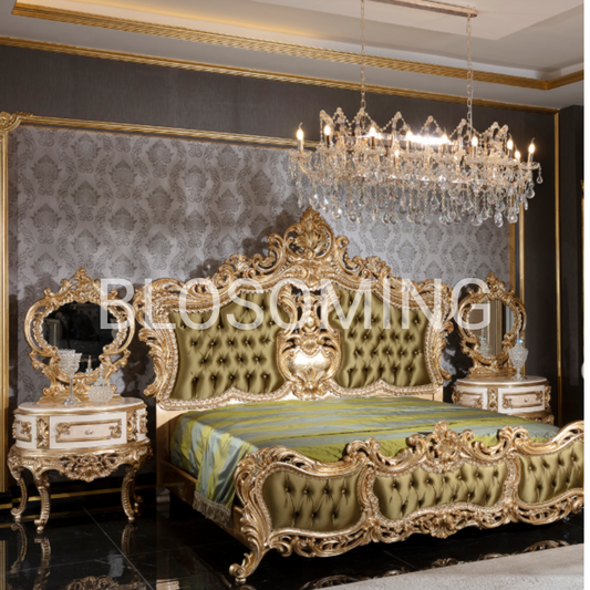 Classic Luxery Hand Maded Wood Funiture Bed Room Set