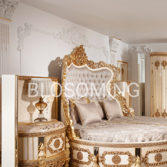 Premium Furniture in Gold Color Bed Room Set