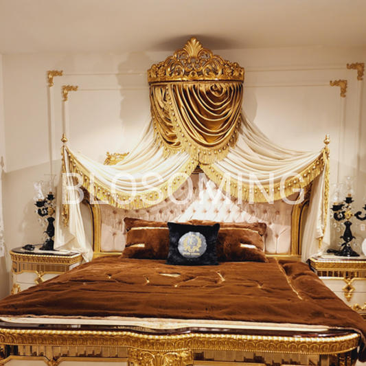 Premium Golden Hand Maded Bed Room Set
