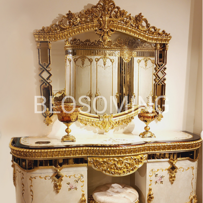 Premium Golden Hand Maded Bed Room Set