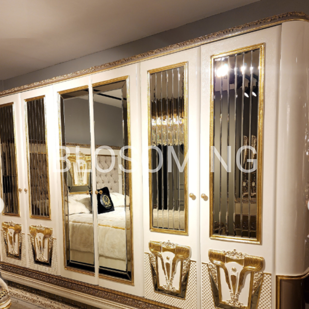 Luxery Golden Bed And Dinning Room Set