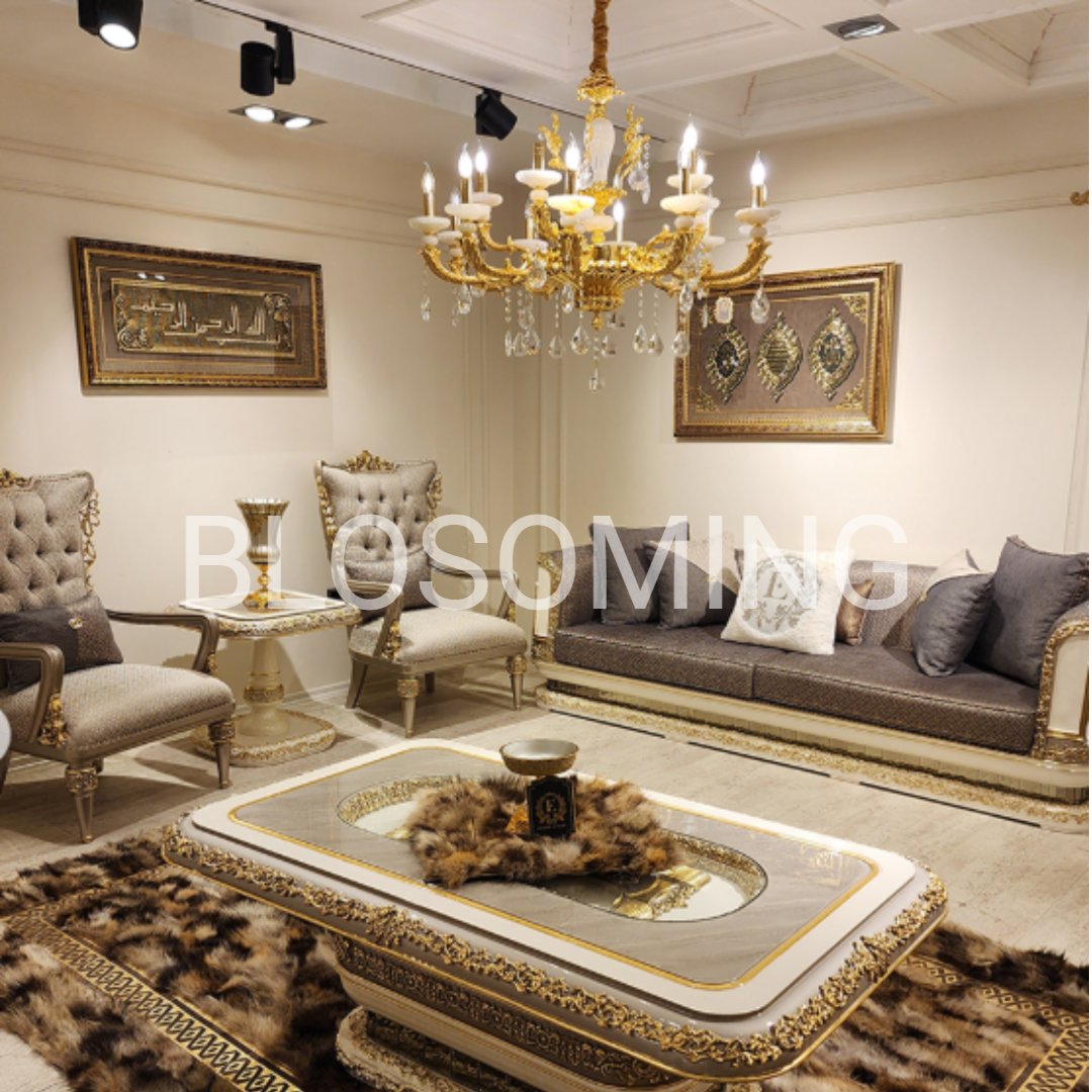 Luxery Golden Bed And Dinning Room Set
