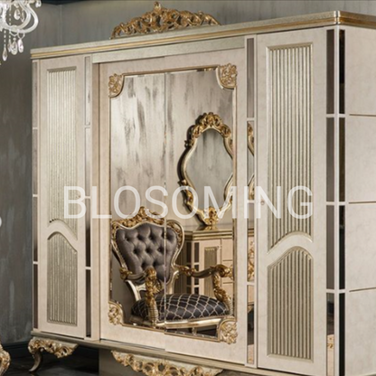 Premium Hand Crafted Bed Room Furniture (Grey Color)