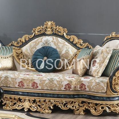 Classic Hand Maded  Dinning Room Set With (White & Gold) Color