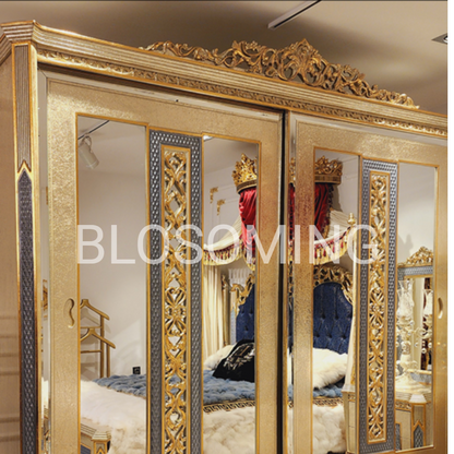 Luxery Bed Room Set ( Gold & Blue ) Color