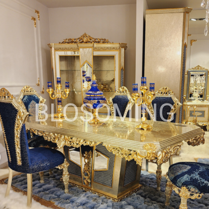 Luxery Bed Room Set ( Gold & Blue ) Color